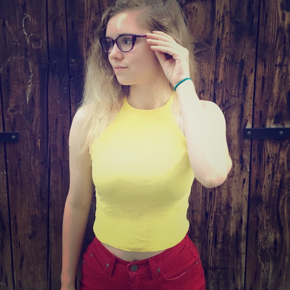 Yellow crop top